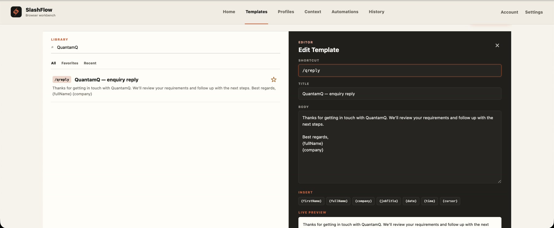SlashFlow screenshot 1