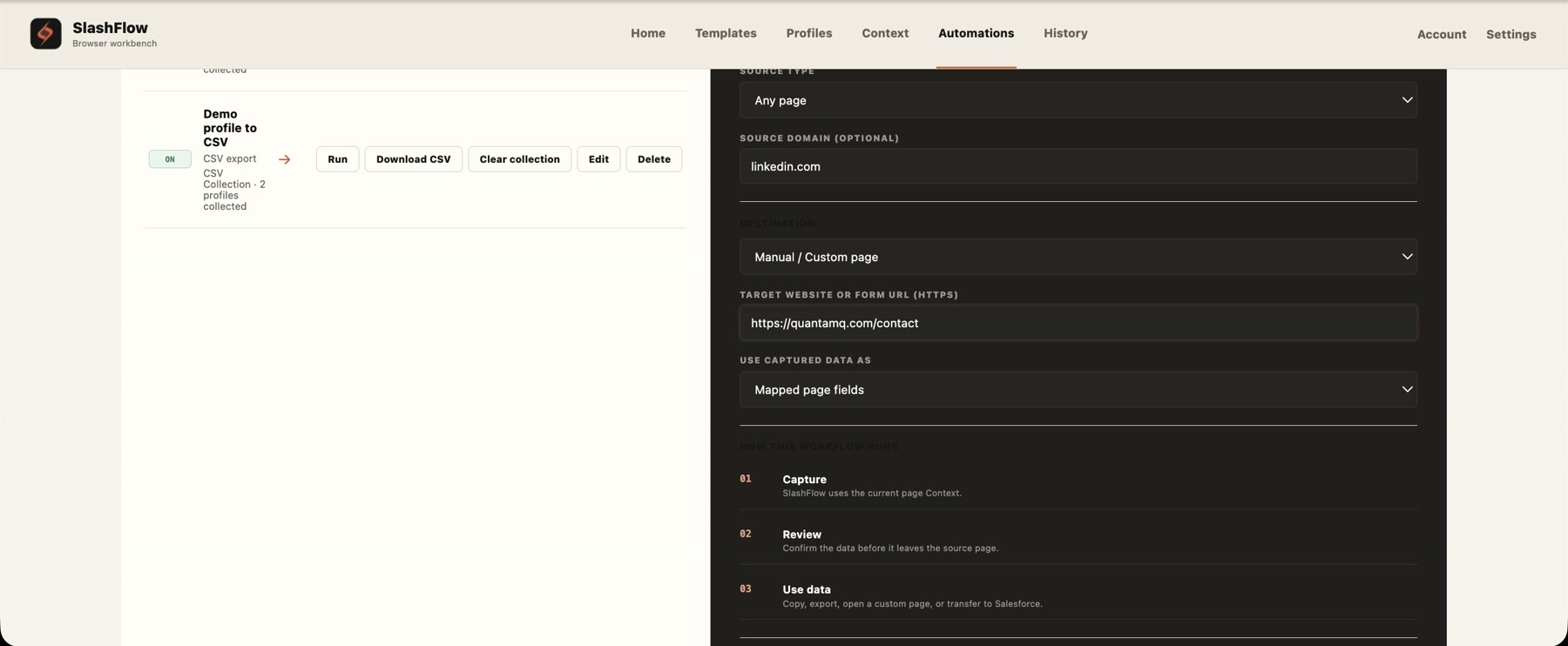 Actual reusable workflows in SlashFlow